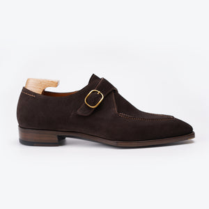 Baby Calf Suede Single Monk Straps#Color_Cocoa Brown