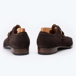 Baby Calf Suede Single Monk Straps#Color_Cocoa Brown