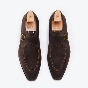 Baby Calf Suede Single Monk Straps#Color_Cocoa Brown