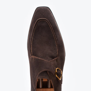 Baby Calf Suede Single Monk Straps#Color_Cocoa Brown