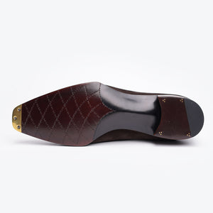 Baby Calf Suede Single Monk Straps#Color_Cocoa Brown