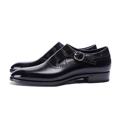 ILCEA Museum BOX Calf Alligator Single Monk Straps#Color_Black Alligator