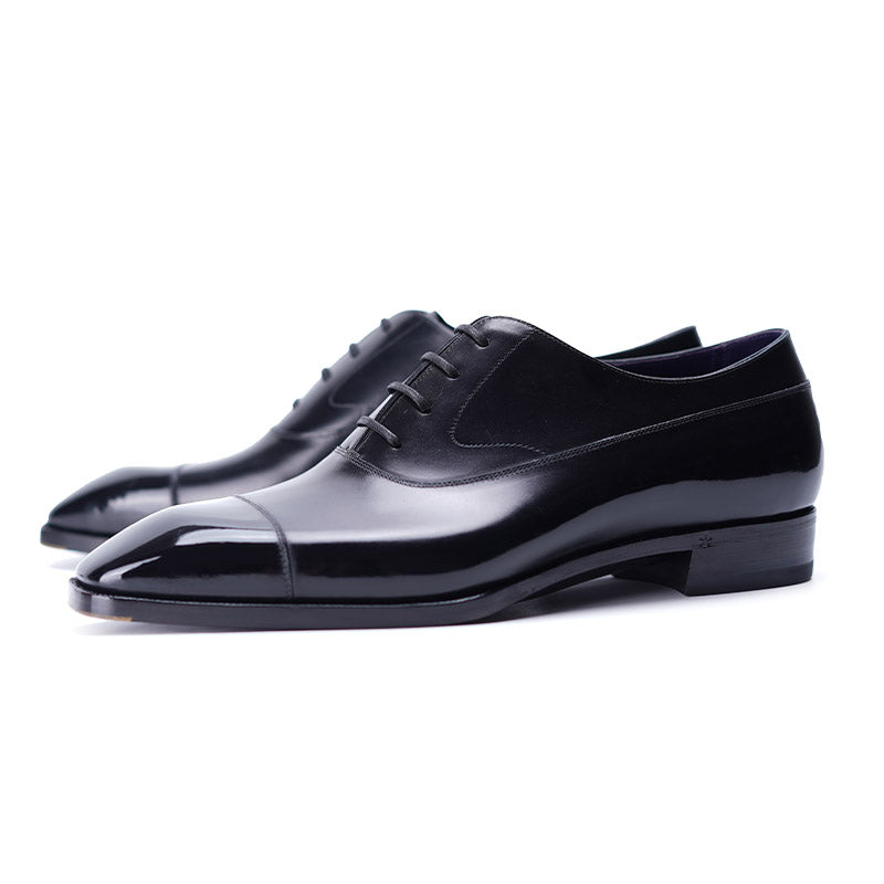 Ilcea Box Calf Balmoral Oxford Shoes#Color_Black