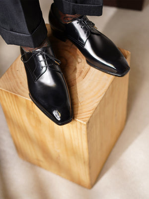 Ilcea Box Calf Derby Dress Shoes#Color_Black