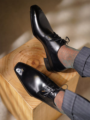 Ilcea Box Calf Derby Dress Shoes#Color_Black