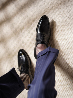 Museum Box Calf Full Brogue Derby Shoes 6020 Black#t4option0_1