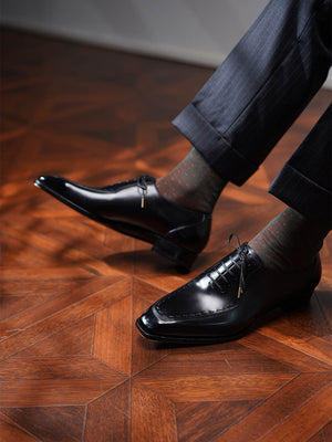 Ilcea Box Calf Norwegian Oxford Shoes#Color_Black