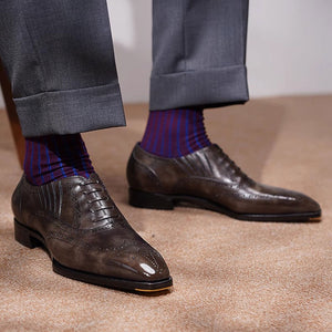 Ilcea Museum Calf Full Brogue Lazyman Shoes#Color_brown