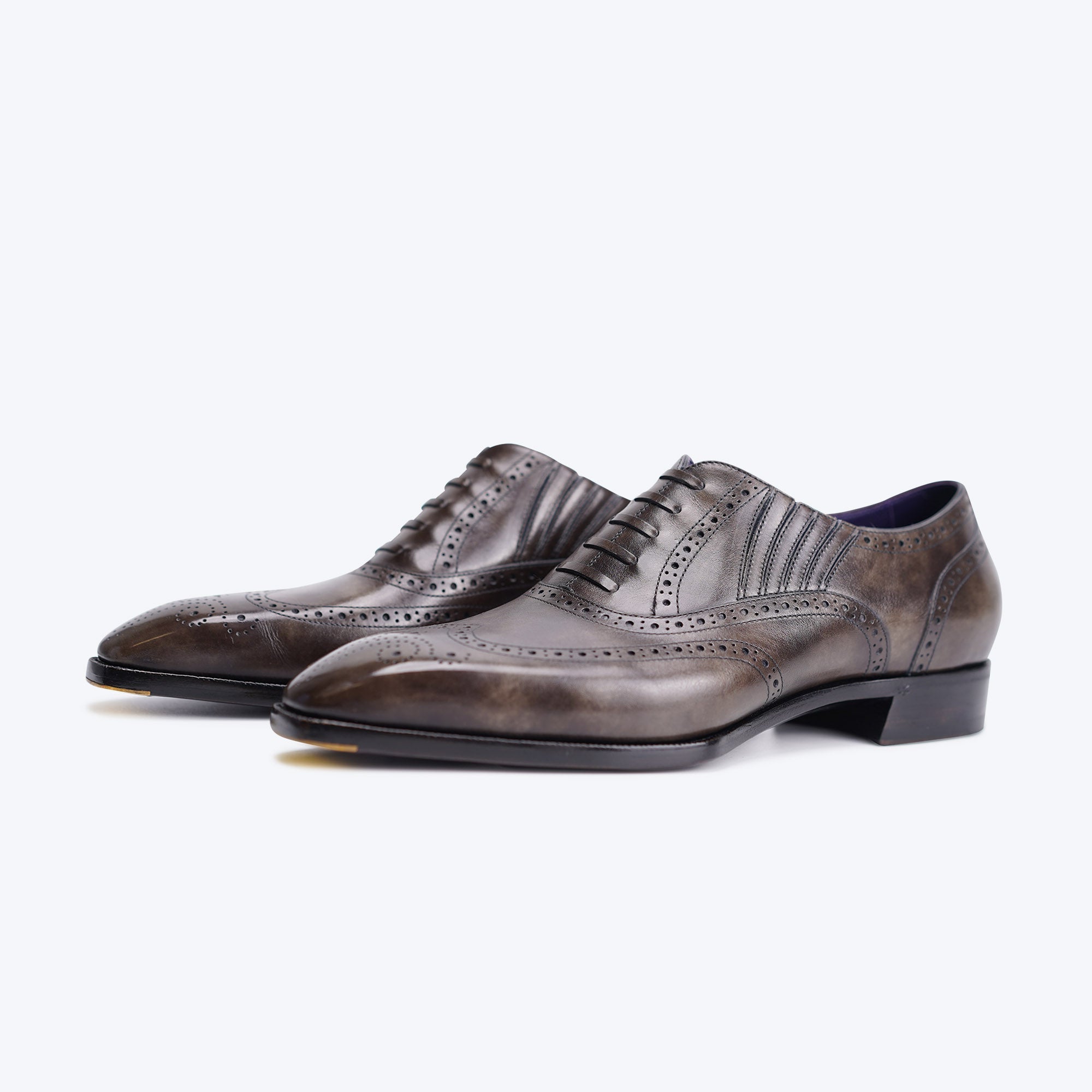 Ilcea Museum Calf Full Brogue Lazyman Shoes#Color_Brown