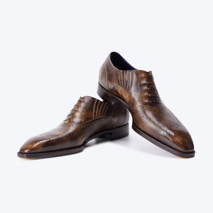 Ilcea Museum Calf Full Brogue Lazyman Shoes#Color_Steel