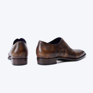 Ilcea Museum Calf Full Brogue Lazyman Shoes#Color_Steel