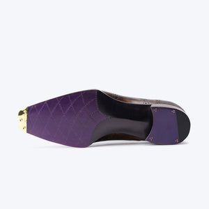 Ilcea Museum Calf Full Brogue Lazyman Shoes#Color_Steel