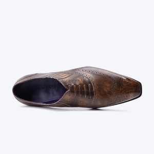 Ilcea Museum Calf Full Brogue Lazyman Shoes#Color_Steel