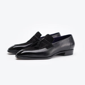 Ilcea Museum Calf Penny Tassel Loafer#Color_Black