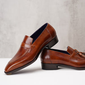 Ilcea Museum Calf Penny Tassel Loafer#Color_Brown