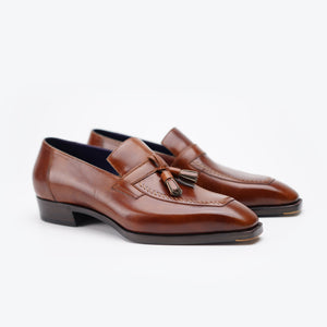 Ilcea Museum Calf Penny Tassel Loafer#Color_Brown