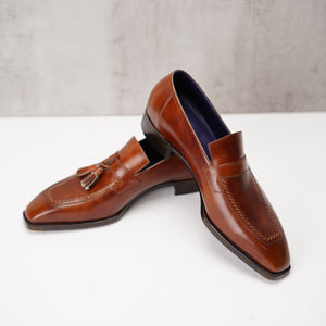 Ilcea Museum Calf Penny Tassel Loafer#Color_Brown