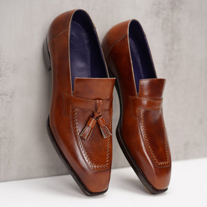 Ilcea Museum Calf Penny Tassel Loafer#Color_Brown
