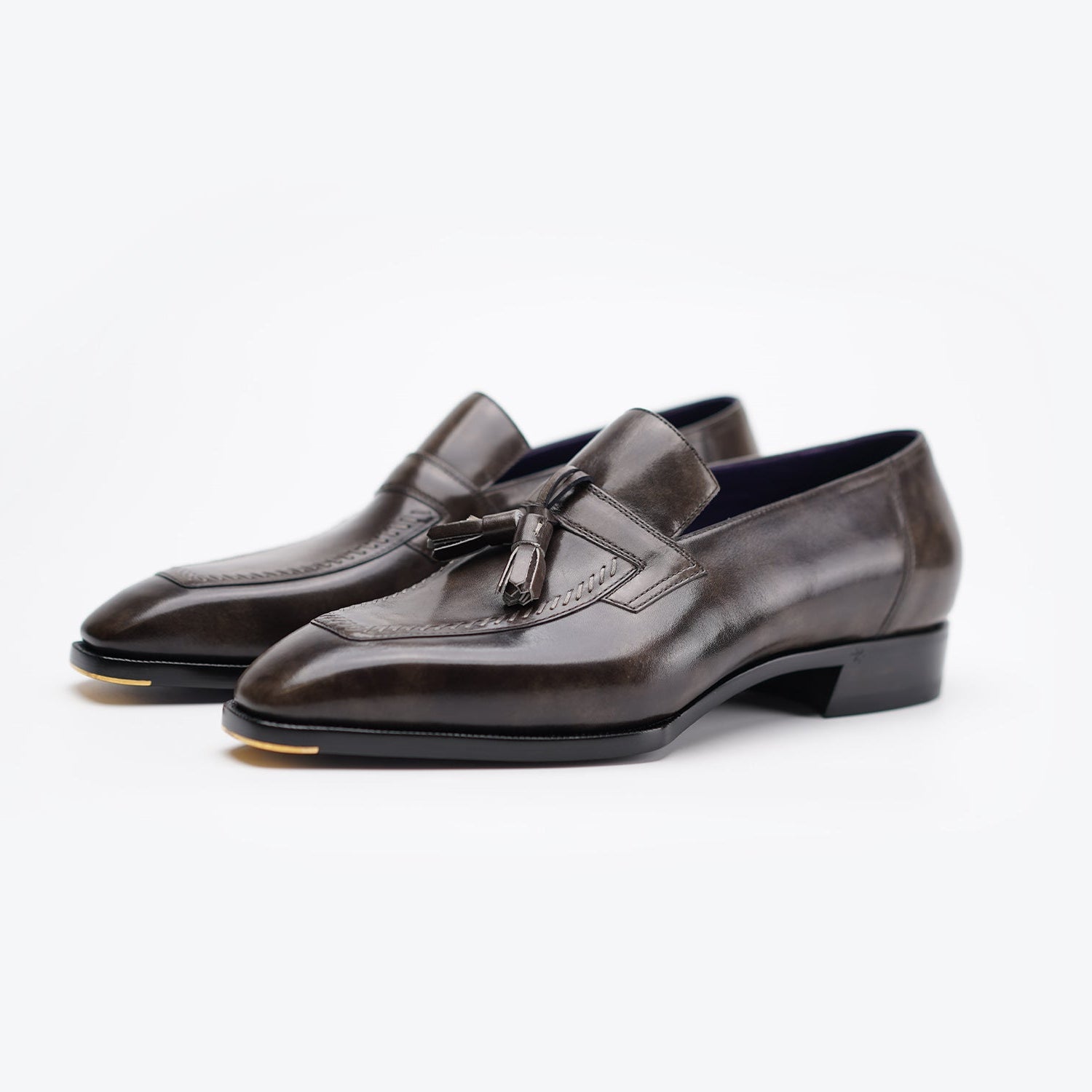 Ilcea Museum Calf Penny Tassel Loafer#Color_Steel