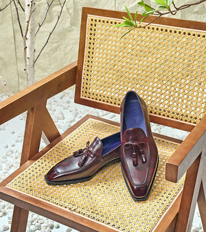 Ilcea Museum Calf Tassel Loafers#Color_Cherry