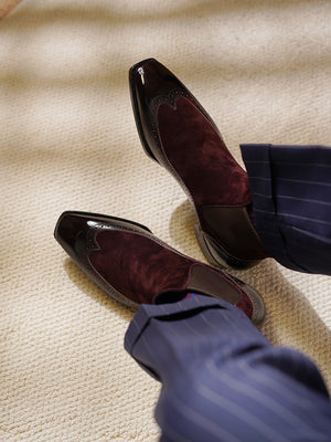 Ilcea Museum Calf Wingtip Chelsea Boots#Color_Cherry