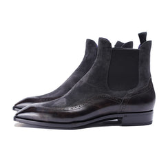 Ilcea Museum Calf Wingtip Chelsea Boots#Color_Steel
