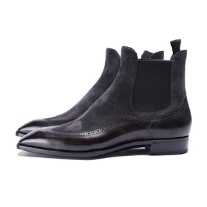 Ilcea Museum Calf Wingtip Chelsea Boots#Color_Steel