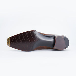 Ilcea Museum Calf and Alligator Single Monk Straps#Color_Light Brown
