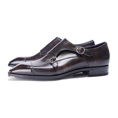 Ilcea Museum calf Double Monk Straps#Color_Steel