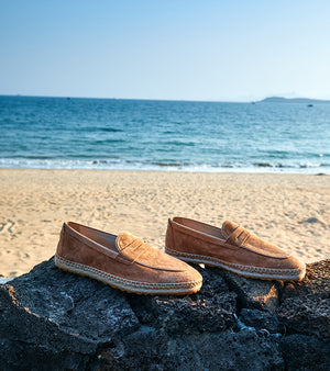 Italian Baby Calf Suede ESPADRILLES 3010S#Color_Yellow2