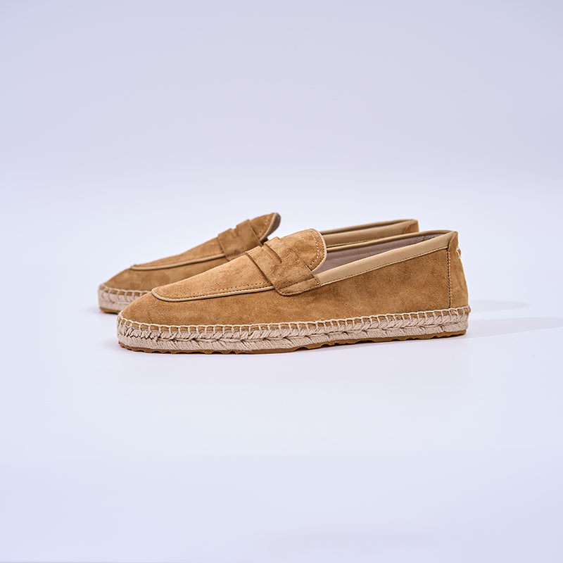 Italian Baby Calf Suede ESPADRILLES 3010S#Color_Yellow2