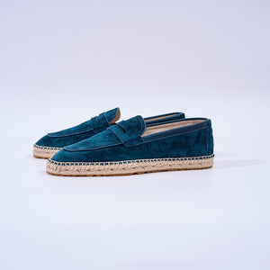 Italian Baby Calf Suede ESPADRILLES 3010S#Color_Blue