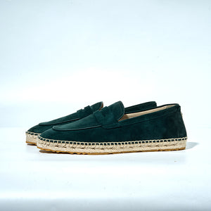 Italian Baby Calf Suede ESPADRILLES 3010S#Color_Green