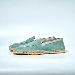 Italian Baby Calf Suede ESPADRILLES 3010S#Color_Light Green