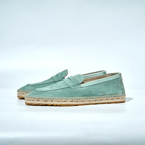 Italian Baby Calf Suede ESPADRILLES 3010S#Color_Light Green