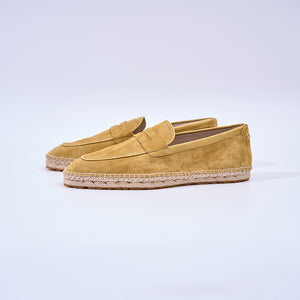 Italian Baby Calf Suede ESPADRILLES 3010S#Color_Yellow