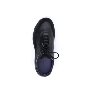 Italian Baby Calf Suede and Togo Calf Sneaker#Color_Black