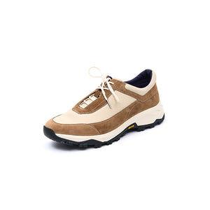 Italian Baby Calf Suede and Togo Calf Sneaker#Color_White