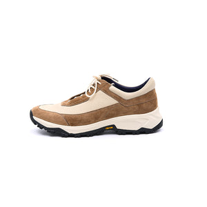 Italian Baby Calf Suede and Togo Calf Sneaker#Color_White