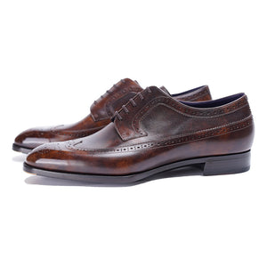 Museum Box Calf Full Brogue Derby Shoes 6020 Brown#t4option0_0
