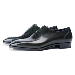 Museum Box Calf Norwegian Oxford Shoes#Color_DeepGreen