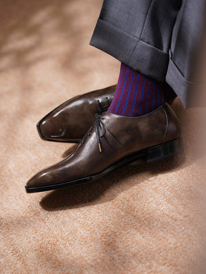Museum Box Calf Wholecut Oxford#Color_Steel