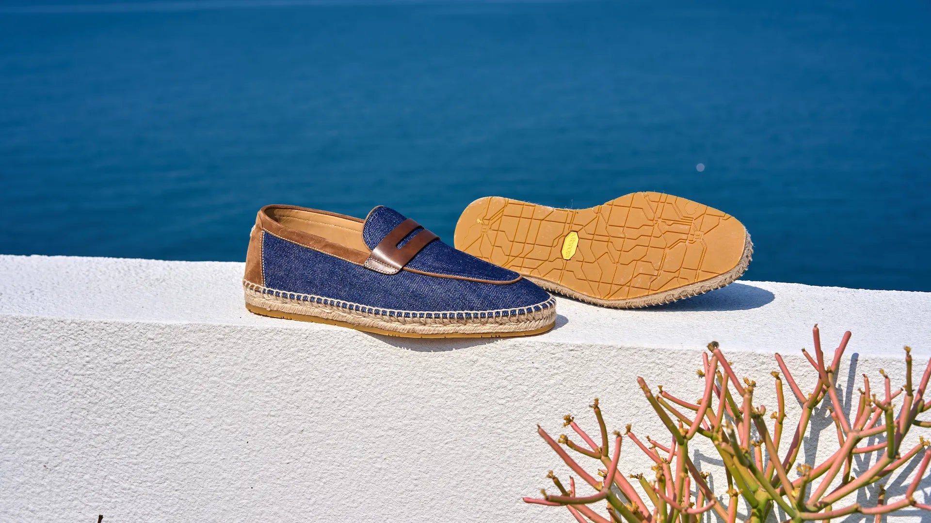 Twinkima.G Brand luxury denim and leather espadrilles casual shoes displayed as a website banner, highlighting summer style.