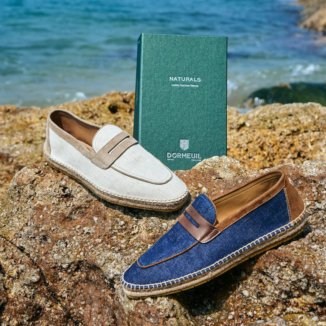 Twinkima.G 3010 casual shoes with luxury French Dormeuil Naturals fabric collection